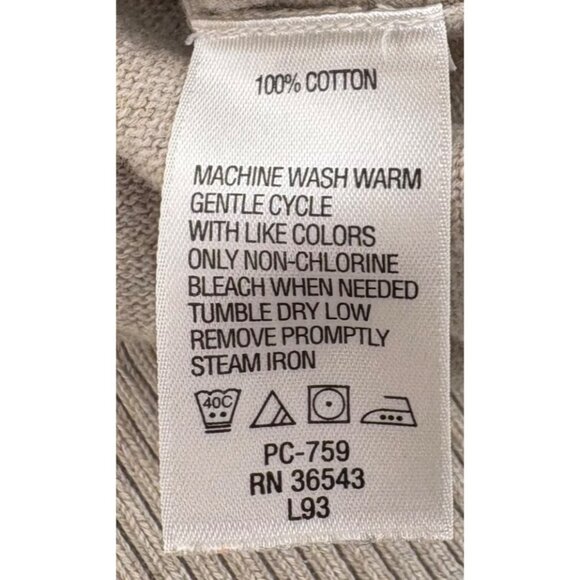 Izod XL Argyle Sweater Beige Pink Yellow Cotton Pullover Crewneck lightweight - Picture 3 of 6